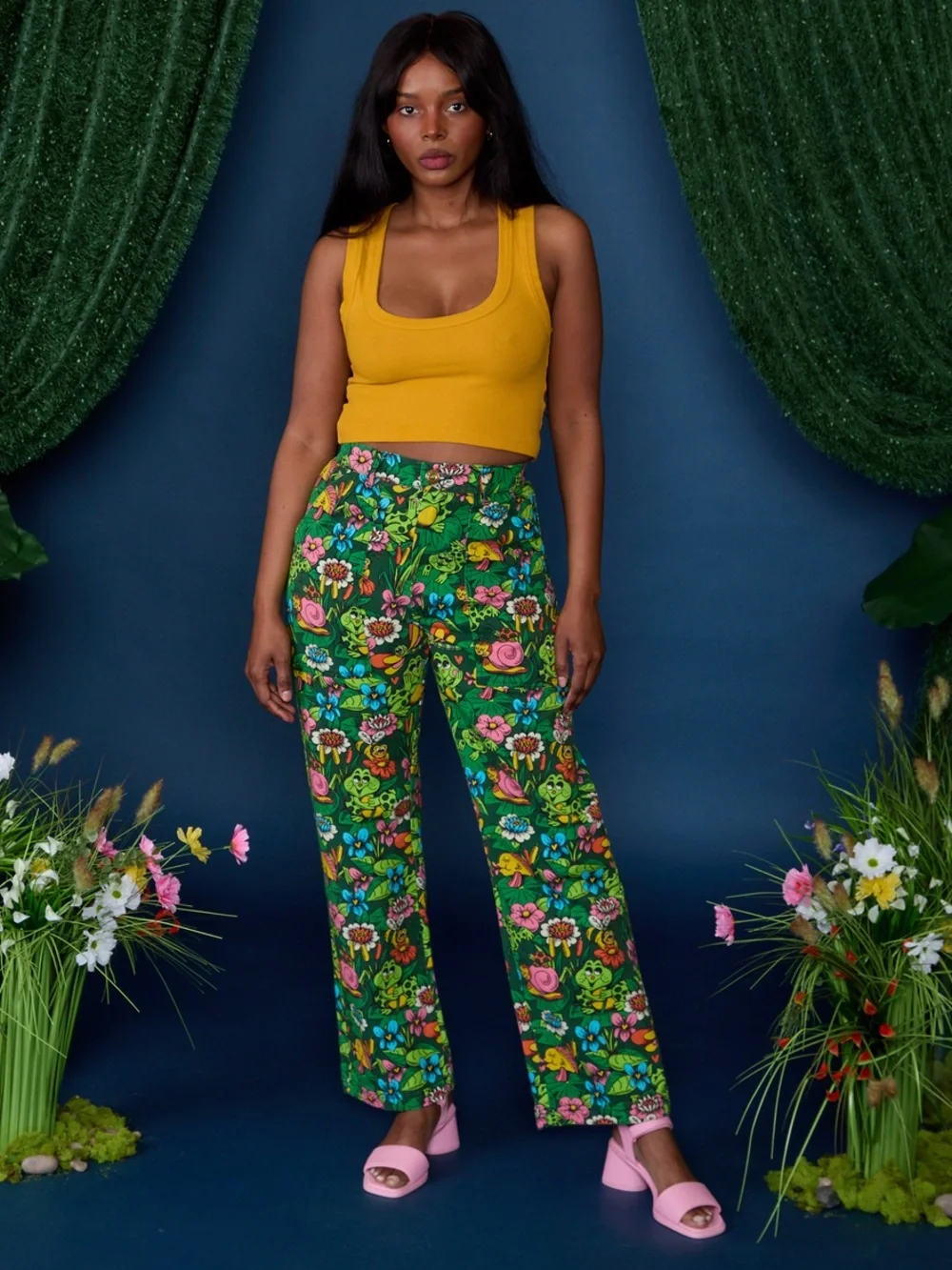 NWOT! Big Bud Press WORK PANTS in POND PARTY Print - Picture 1 of 12